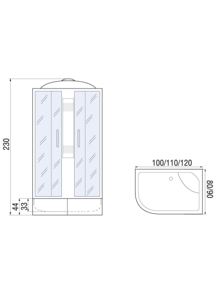Душевая кабина River DUNAY XL 120/90/44 TH R 1200х900х2300мм