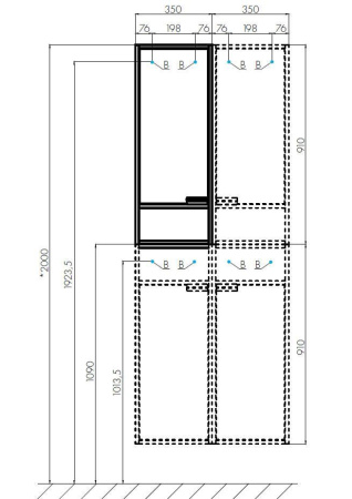 Шкаф - колонна AQUATON Флай 1-створчатый белый, дуб крафт левый 1A237903FAX1L