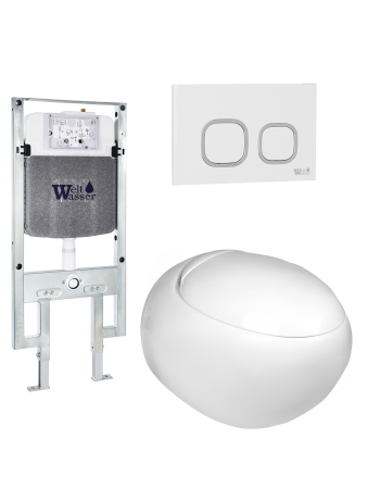 Комплект инсталляции с унитазом Weltwasser AMBERG 497 ST + JECKENBACH 004 GL-WT + AMBERG RD-WT