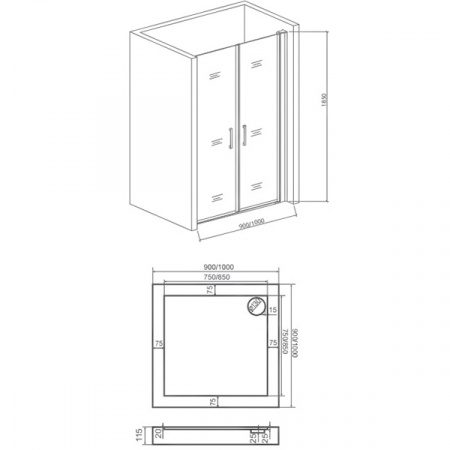 Душевая дверь Good Door PANDORA SD-100-T-CH