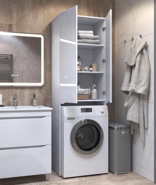 Шкаф под стиральную машину VIGO Grani белый, 64 см