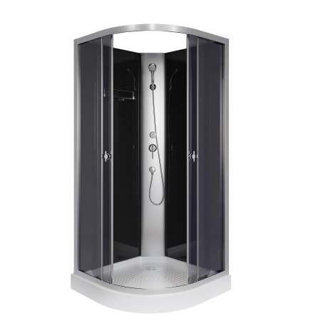Душевая кабина Niagara Eco E90/13/TN/BK (90х90х200) низкий поддон(13см),стекло тонированное,3 места