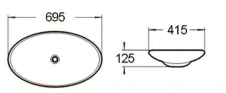 Раковина SantiLine SL-1031 70х42 белая