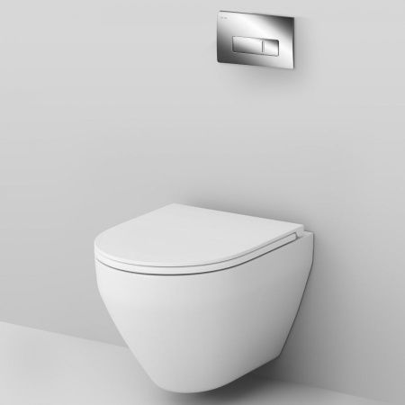 Комплект AM.PM Spirit 2.0 IS48051.701700: инсталляция с подвесным унитазом FlashClean, с сиденьем микролифт и клавишей