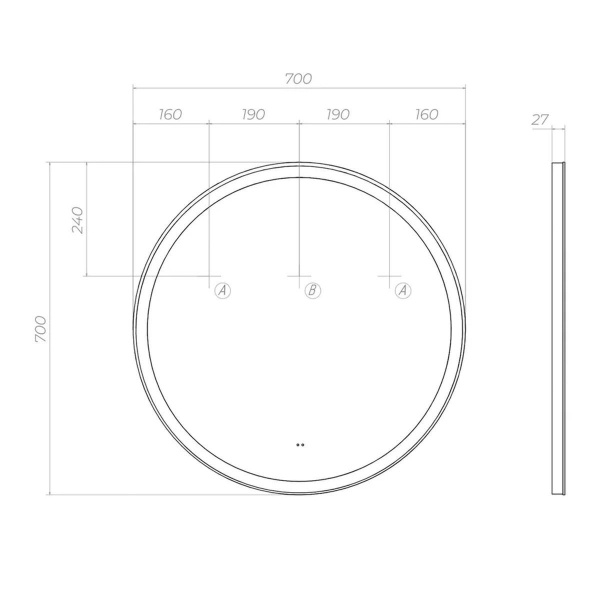 Зеркало VIGO Cosmo Comfort 700