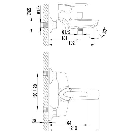 Смеситель Lemark Mars LM3502C для ванны