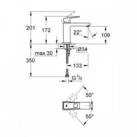 Смеситель для умывальника Grohe Eurocube 23446000