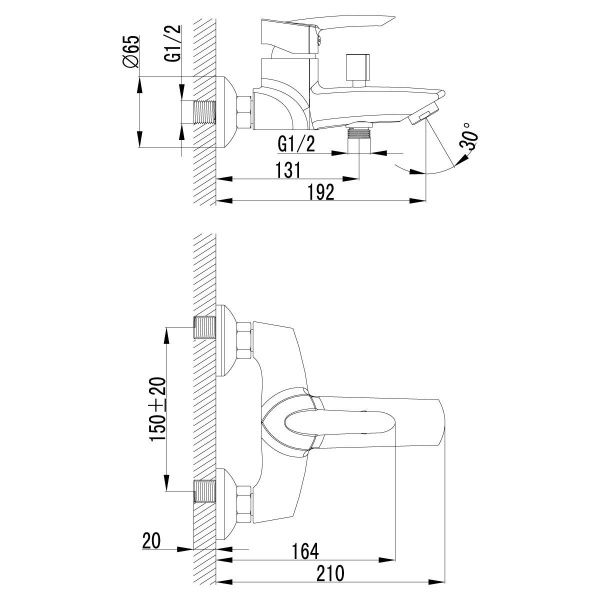 Смеситель Lemark Mars LM3502C для ванны