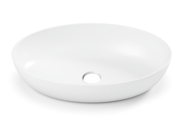 Умывальник Belux Турин 610 Эллипс Белый матовый,Solid Surface