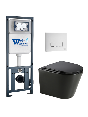 Комплект инсталляции с унитазом Weltwasser MARBERG 410 + SALZBACH 043 GL-BL + MAR 410 SE GL-WT