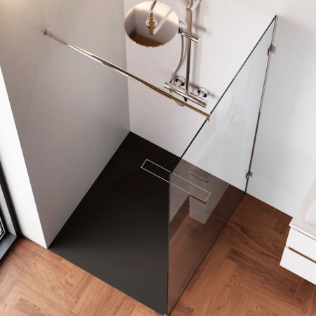 W94WI-100-F1-MTE Душевая перегородка AM.PM X-Joy 100x195, стекло прозр. 6 мм + покрытие, фурнитура мат хром