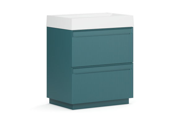Тумба под умывальник Belux Базель напольная 70-02, Голубой Малахит матовый