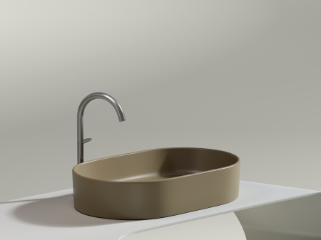 Умывальник чаша накладная овальная Ceramicanova Element 608*385*122мм, Капучино матовый, CN6048MC