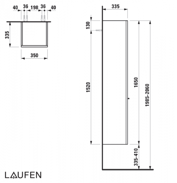 Шкаф-колонна Laufen Case 4020220755481 35x33x165