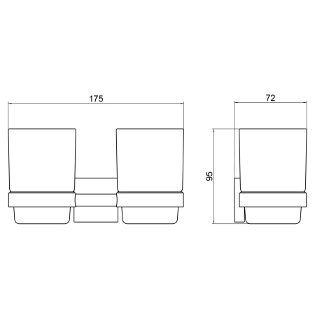 Стакан для ванной комнаты двойной Timo Selene 12034/03, черный