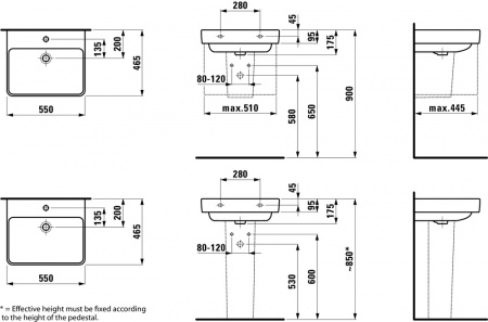 Умывальник Laufen Pro S 8109624001081 55x46.5x17.5