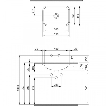 Умывальник Bocchi Scala Arch 1006-001-0125 55x41