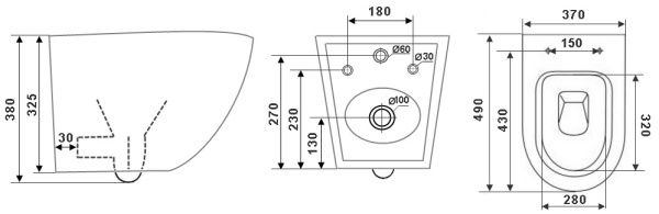 Комплект с унитазом TIMO RIMLESS INARI ТК-403, инсталляция, клавиша черная матовая FP-004MB