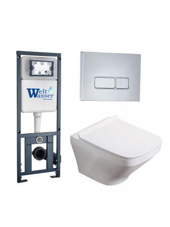 Комплект инсталляции с унитазом Weltwasser MARBERG 410 + HOFBACH 041 GL-WT + MAR 410 SE-CR