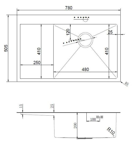 Мойка ARFEKA AF 780*505 R SATIN