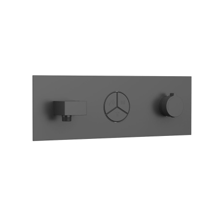 Встраиваемый смеситель для душа Vincea VSCV-432TGM трехфункциональный, термостатический, вороненая сталь