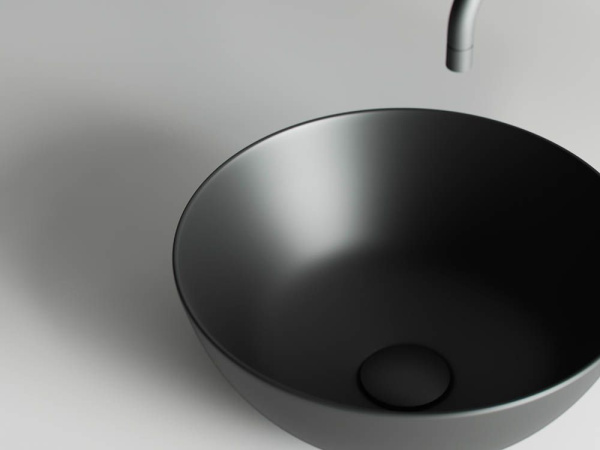 Умывальник чаша накладная круглая Ceramicanova Element 358*358*155мм, Черный матовый, CN6004