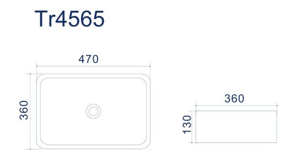 Накладной умывальник UPTREND Aura TR4565 жемчужно-белый