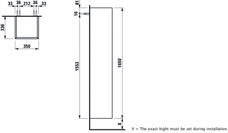 Шкаф-пенал Laufen Base 4027211102621 35x33.6x165