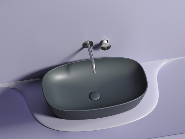 Умывальник чаша накладная овальная Ceramicanova Element 600*380*138мм, Темный антрацит матовый, CN6049MDH