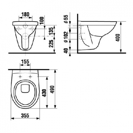 Унитаз подвесной Jika Dino Rimless 36x53, 8213770000001