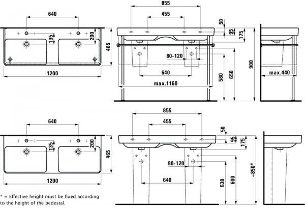 Умывальник Laufen Pro S 8149664001091 120x46x9