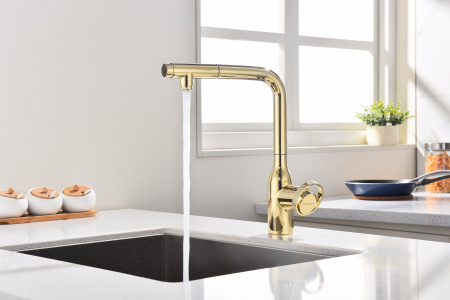 Смеситель для кухни Paulmark URBAN Ur213104-G, золото