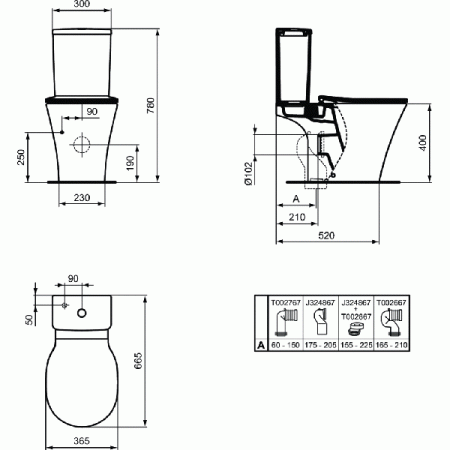 Чаша напольного унитаза Ideal Standard Connect Air AquaBlade E009701