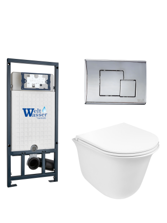 Комплект инсталляции с унитазом Weltwasser MARBERG 507 + TELBACH 004 GL-WT + MAR 507 SE-CR