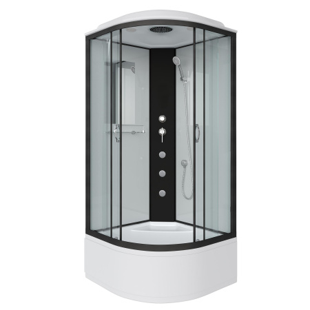 Душевая кабина Niagara Classic NG-6708-14G (90х90х215) высокий поддон(40см),черный,стекло прозрачное