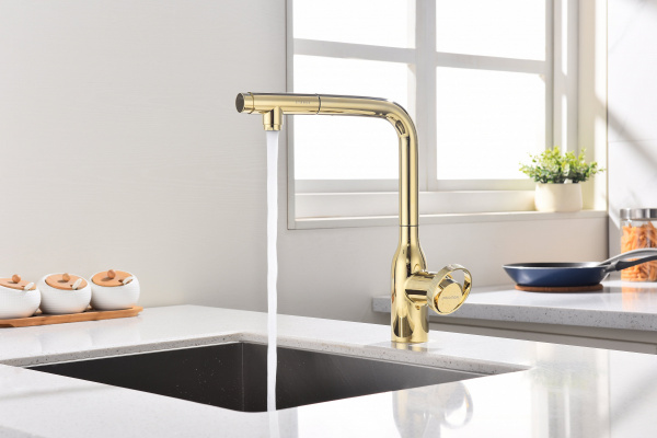 Смеситель для кухни Paulmark URBAN Ur213104-G, золото