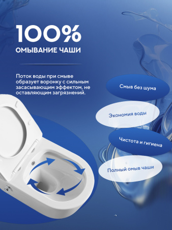 Унитаз подвесной безободковый Amore di Mare Temo Bidet P322-X с функцией биде овальный белый, антивсплеск, фарфоровый, быстросъемное сиденье дюропласт с крышкой микролифт, антибактериальное покрытие