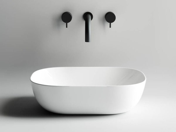 Умывальник чаша накладная прямоугольная Ceramicanova Element 455*325*135мм, Белый, CN6009