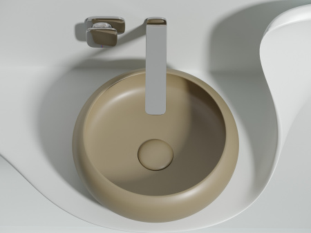 Умывальник чаша накладная круглая Ceramicanova Element 360*360*120мм, Капучино матовый, CN6050MC