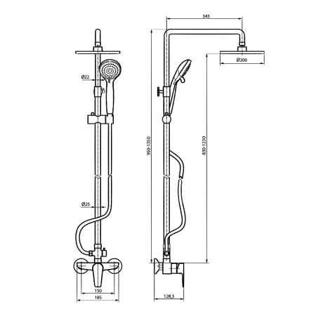Душевая система Ahti PO315000