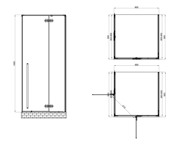 Душевой уголок ABBER Eins AG06099B