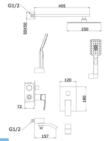 Душевая система Vivi Felice 1020 cromo