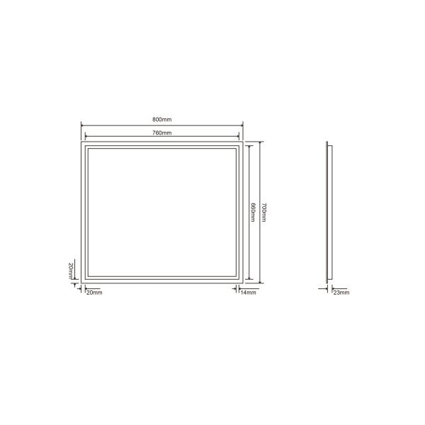 Зеркало Roxen Fiva 510155-80 80x70 с LED подсветкой