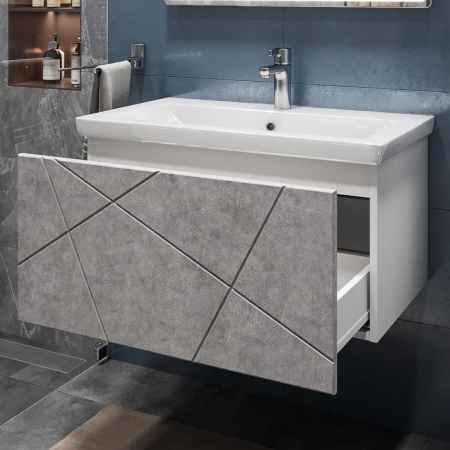 Тумба под раковину подвесная VIGO Geometry 035 бетон, 80 см