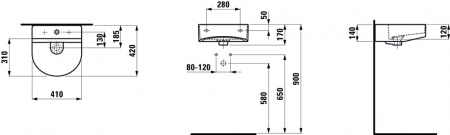 Умывальник Laufen Sonar 8153414001041 41x42x17