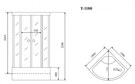 Душевая кабина Timo Comfort T-8800 Clean Glass 100x100x220