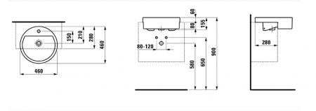 Умывальник Laufen Living City 8134310001041 46x46x15