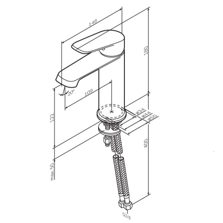 F8F02133 Func Смеситель для умывальника AM.PM, белый