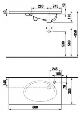 Умывальник Tigo 80