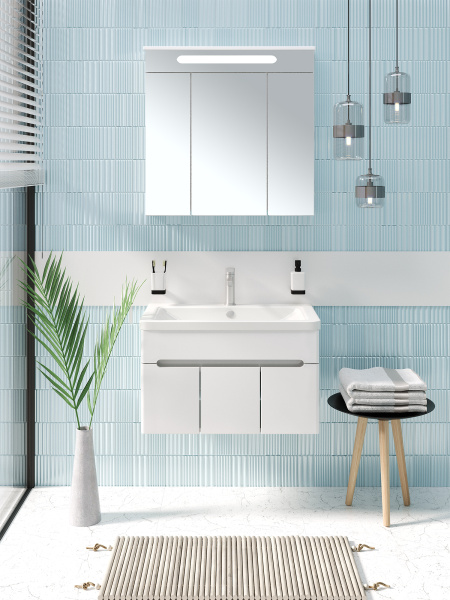 Тумба под раковину Runo подвесная 3 двери (под умывальник Omega 75) Парма 75 (00-00001039)